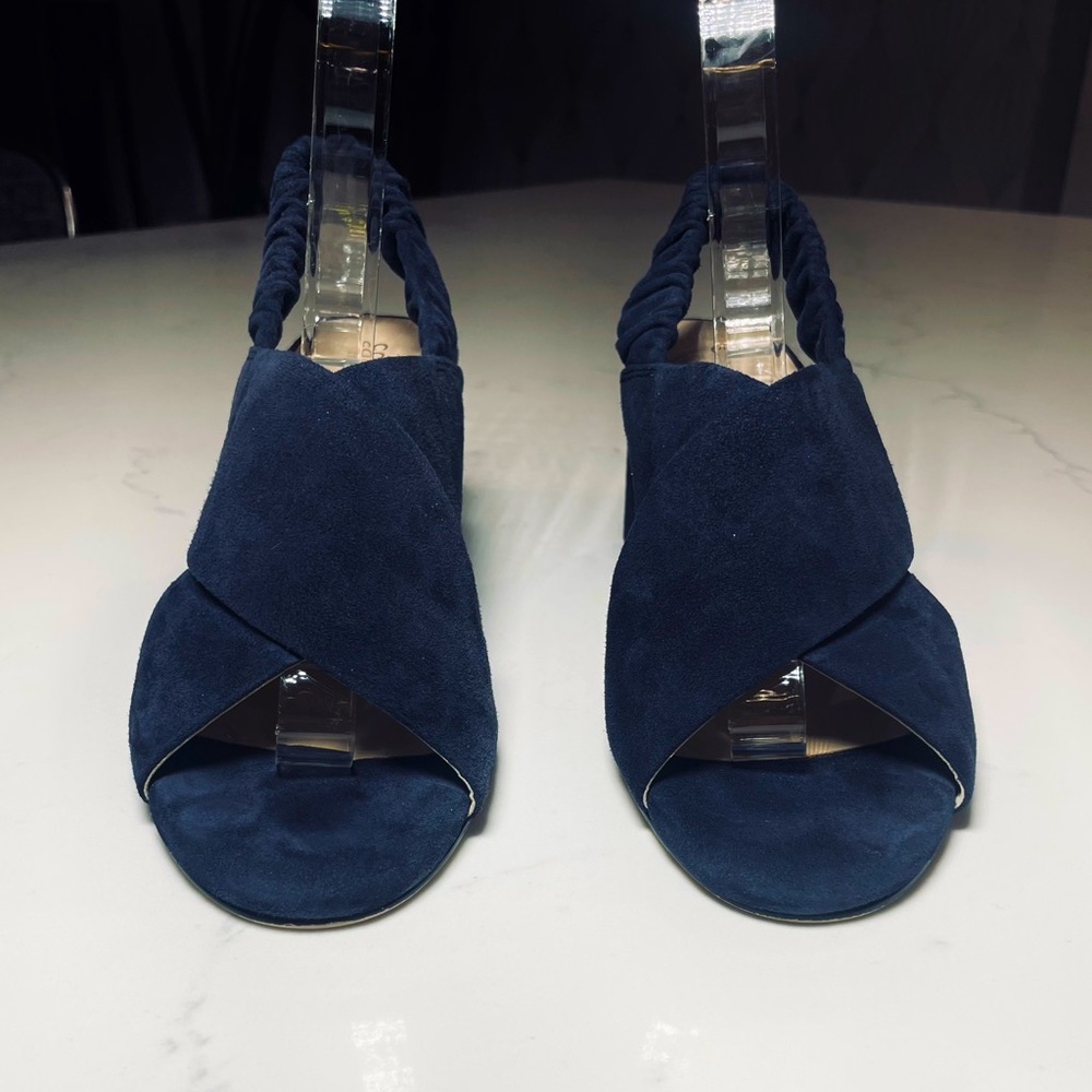 NWOT Cole Haan | Blue Suede Slingback Sandals - Picture 5 of 9